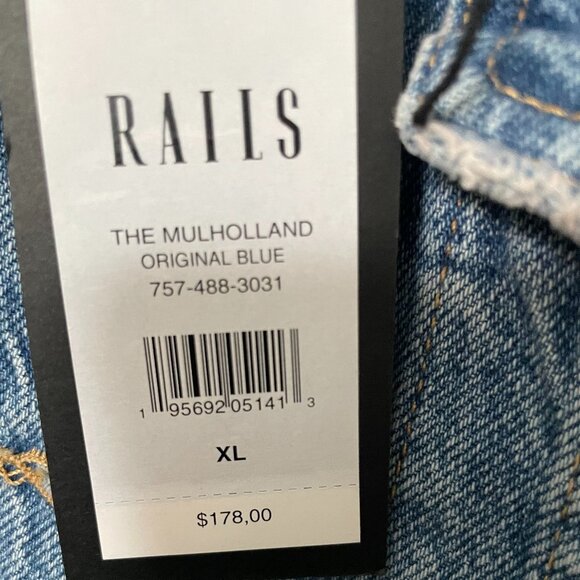 REDUCED! NWT RAILS Denim Jean Jacket - The Mulholland in Original Blue SzXL - Picture 10 of 10